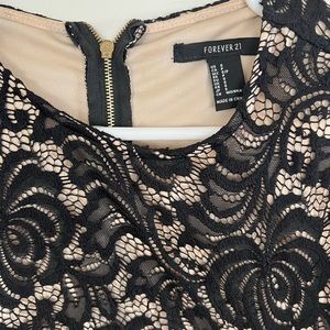 black lace mini dress